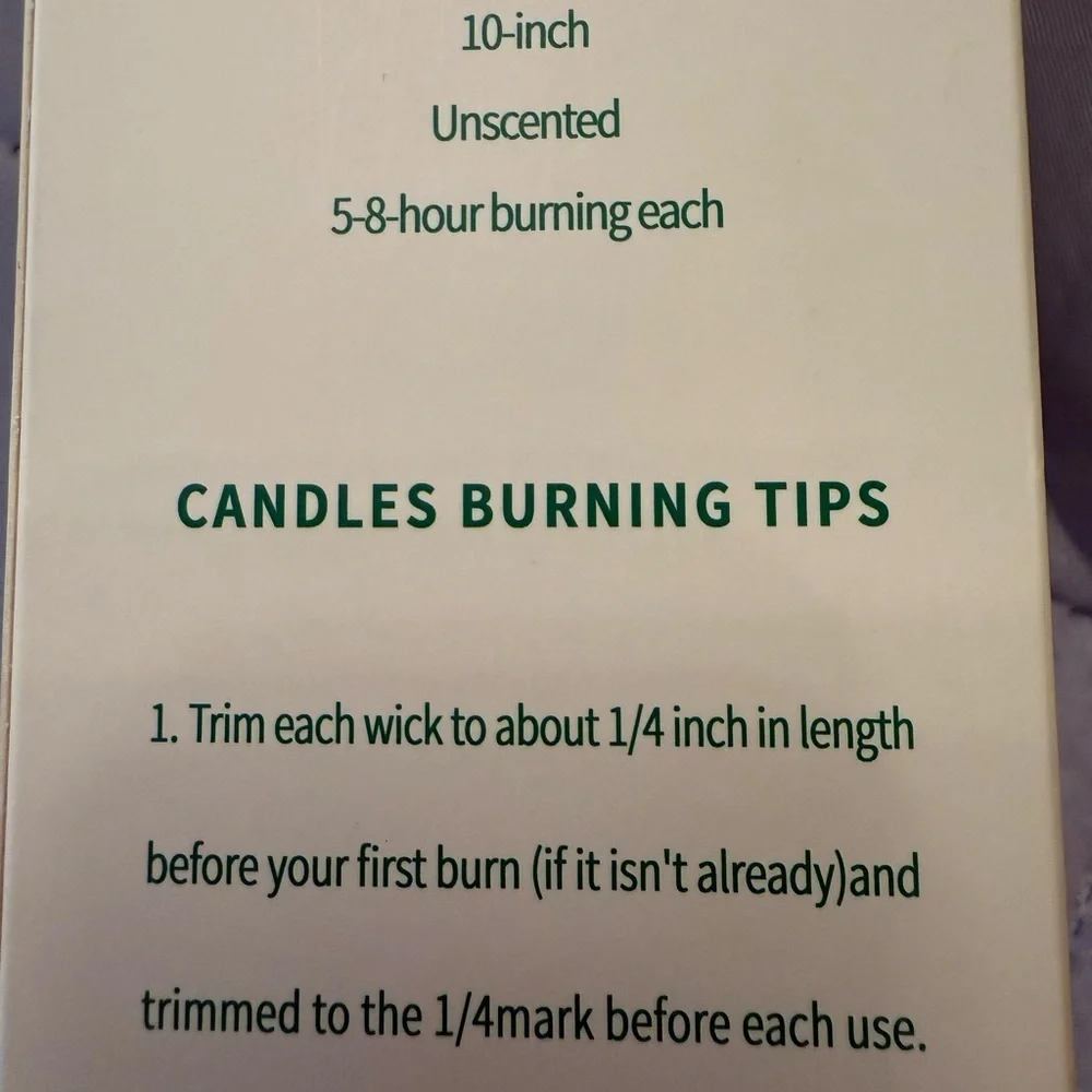 Christmas taper candles with a festive pattern, green 10”
